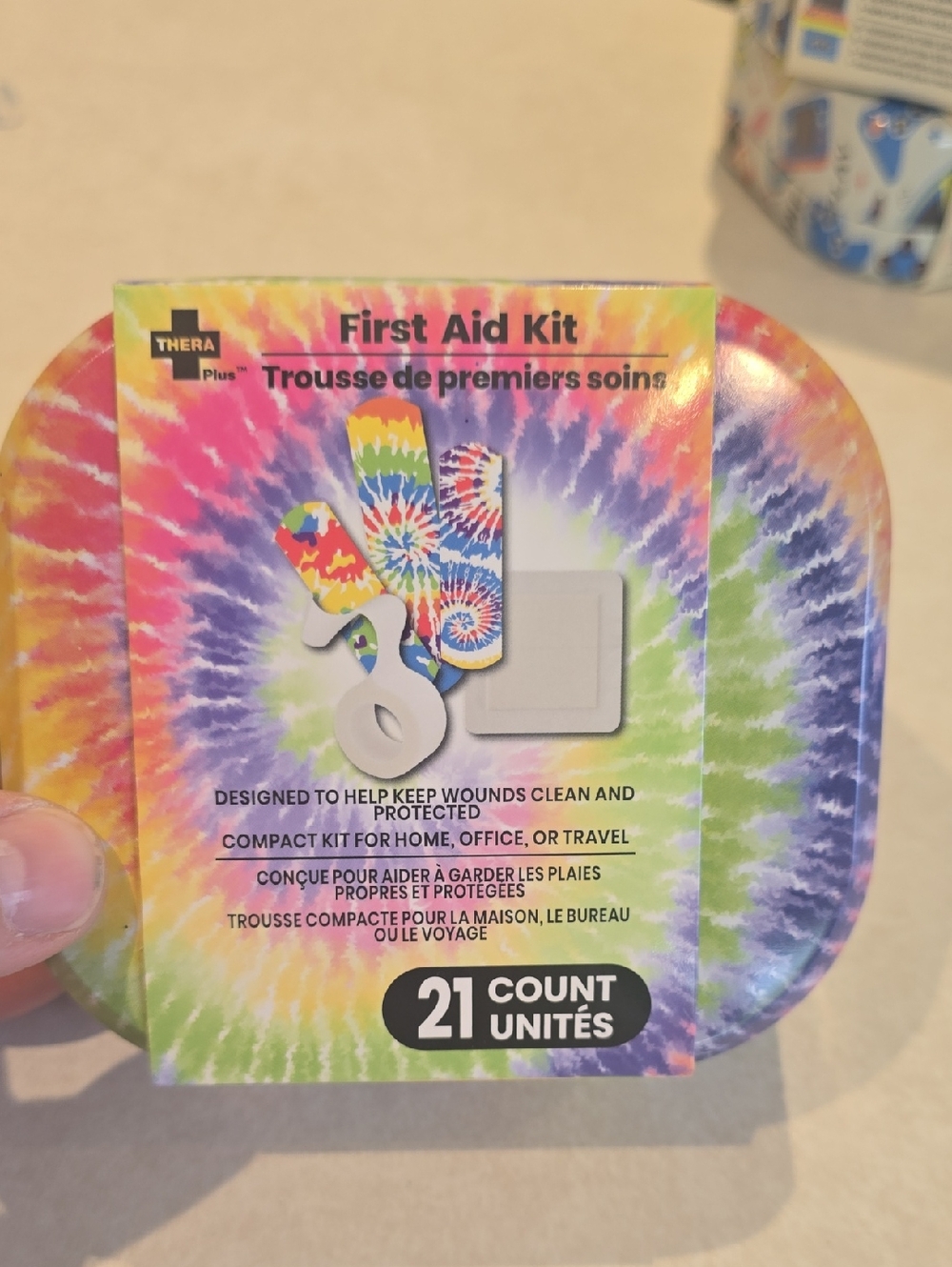 First Aid Kit In Reusable Metal Tin - Tie Dye